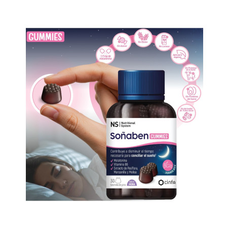 NS SOÑABEN GUMMIES 30 CARAMELOS DE GOMA SABOR MORA