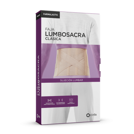 FAJA LUMBOSACRA CLASICA FARMALASTIC 1 UNIDAD TALLA MEDIANA COLOR BEIGE