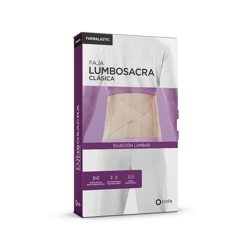 FAJA LUMBOSACRA CLASICA FARMALASTIC 1 UNIDAD TALLA GRANDE COLOR BEIGE