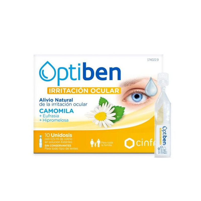 OPTIBEN IRRITACION OCULAR+ 10 MONODOSIS 0,5 ML