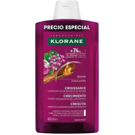 KLORANE CRECIMIENTO CHAMPU ACELERADOR DEL CRECIMIENTO 1 ENVASE 400 ML