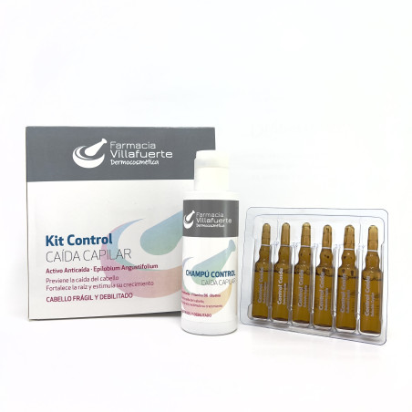 KIT CONTROL CAIDA CAPILAR 12 AMP + CHAMPU 125 ML F. VILLAFUERTE