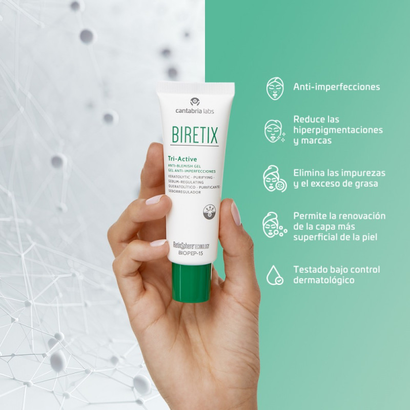 BIRETIX TRI-ACTIVE GEL ANTI-IMPERFECCIONES 1 ENVASE 50 ML