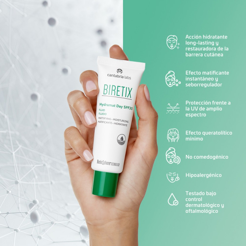 BIRETIX HYDRAMAT DAY SPF 30 FLUIDO CON COLOR 1 ENVASE 50 ML