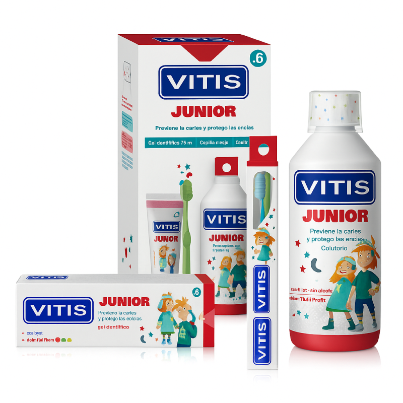 VITIS JUNIOR PACK PROMOPROCIONAL 1 COLUTORIO 50 ML + 1 ENVASE GEL DENT